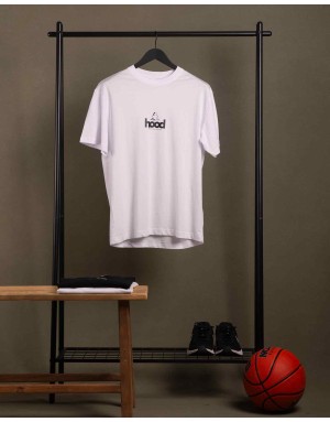 Camiseta hood Unisex Oversize modelo Minima color blanco