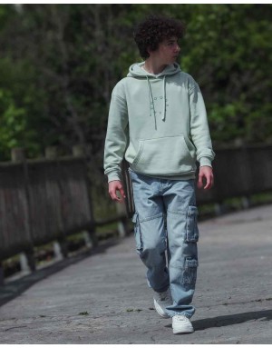 Sudadera hood Unisex Órbita color Ice Green