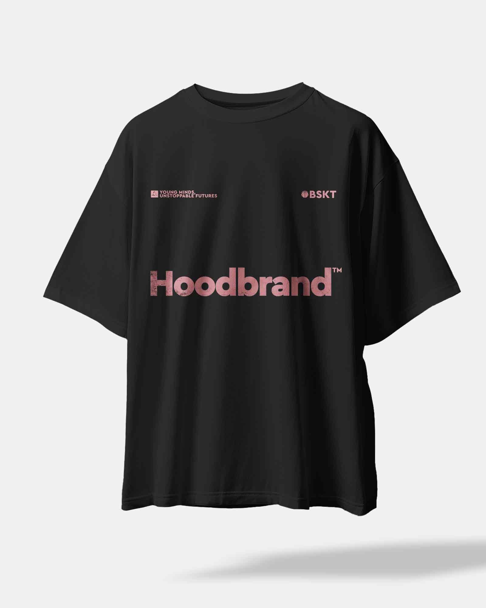 Camiseta hood Unisex Oversize modelo TM color negro