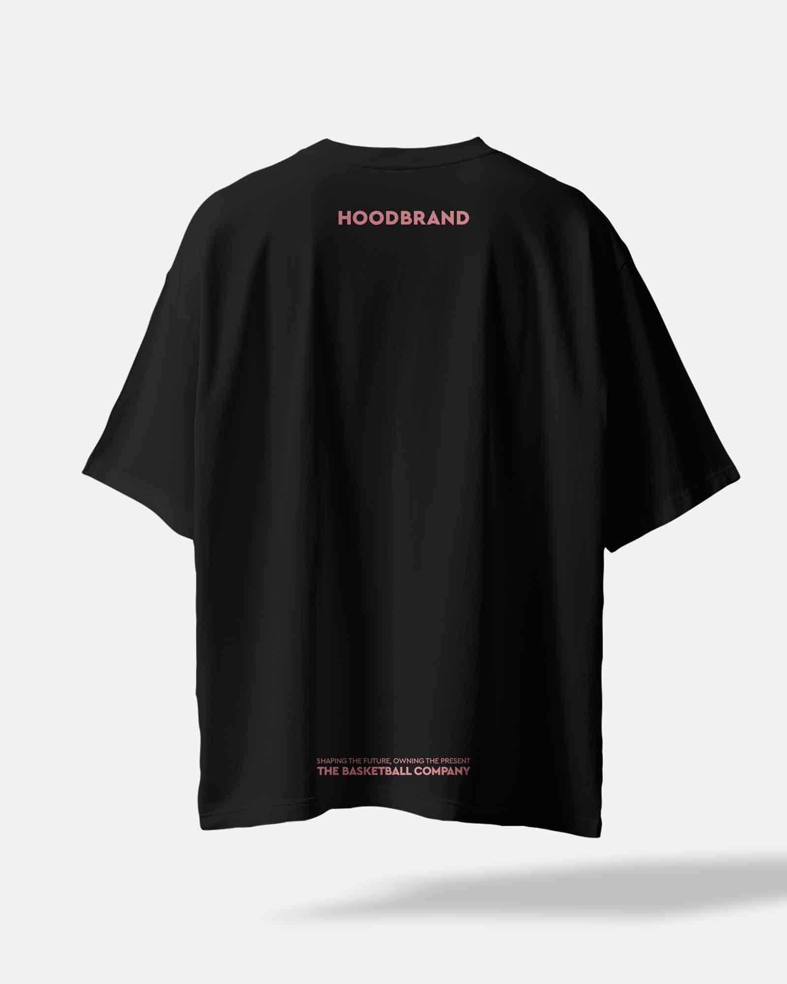 Camiseta hood Unisex Oversize modelo TM color negro