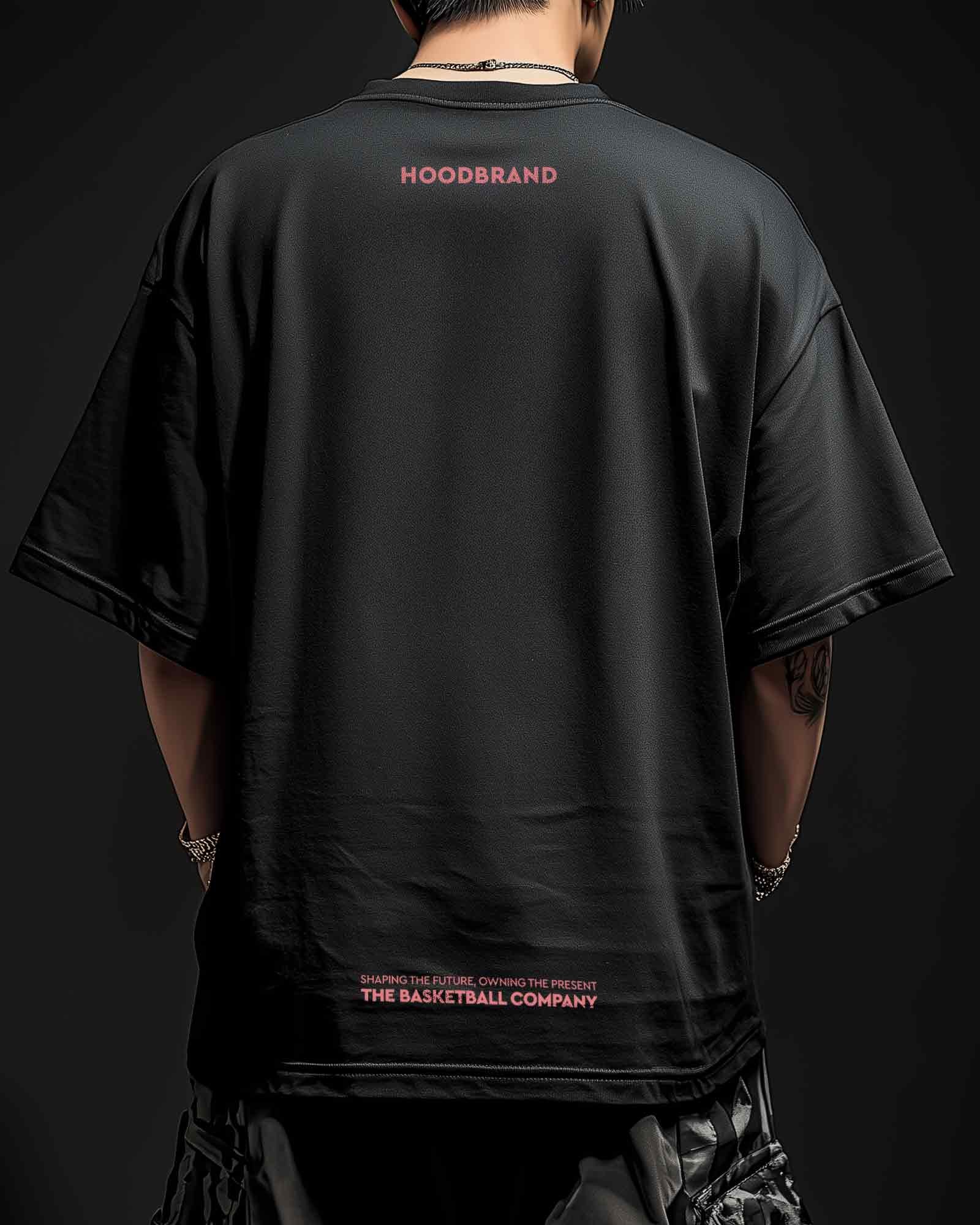 Camiseta hood Unisex Oversize modelo TM color negro