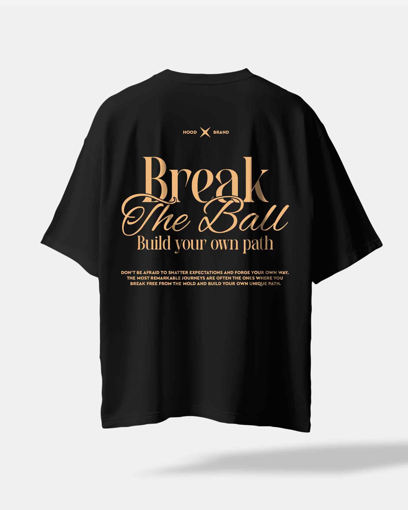 Camiseta hood Unisex Oversize modelo Break the Ball color negro