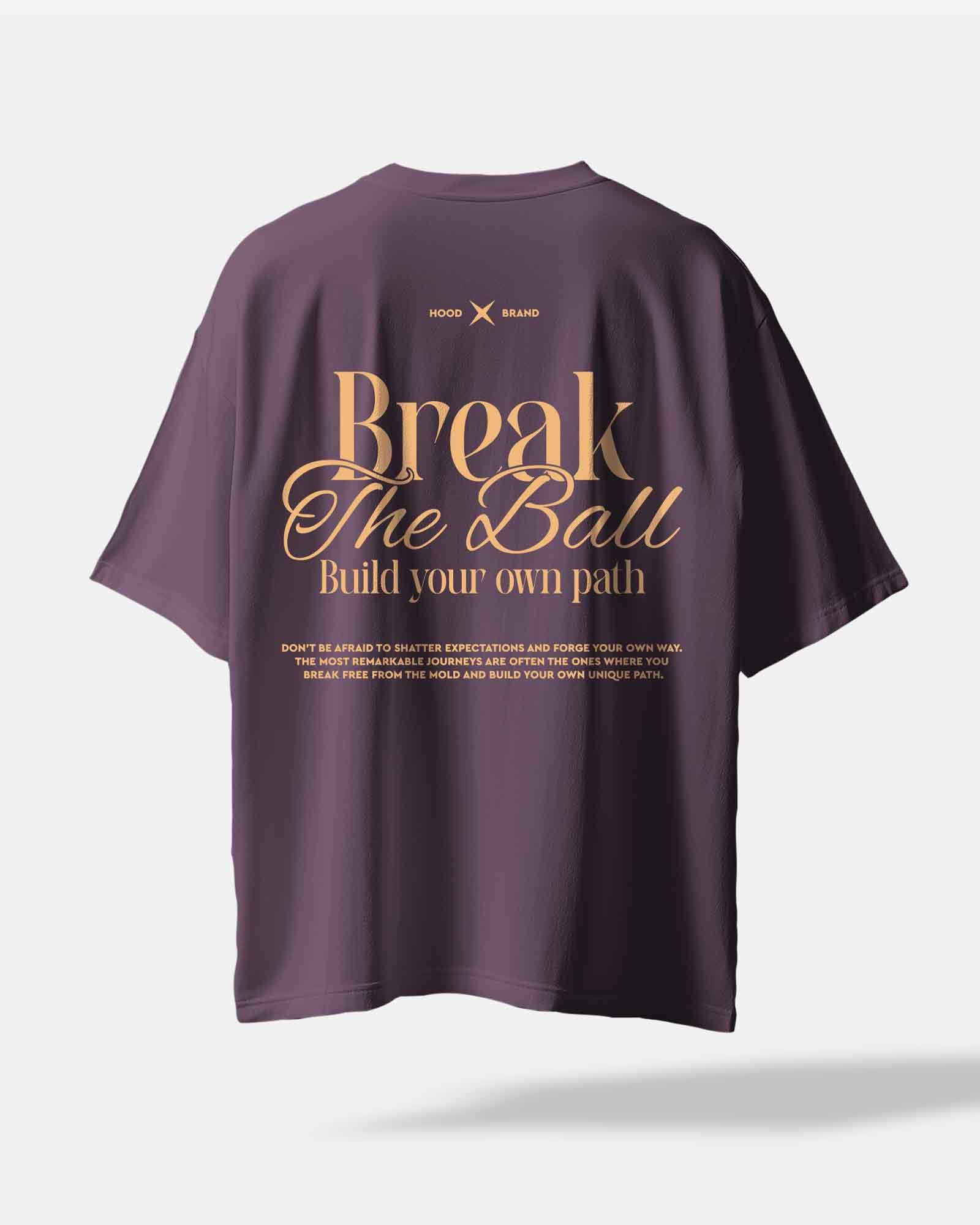 Camiseta hood Unisex Oversize modelo Break the Ball color Burdeos