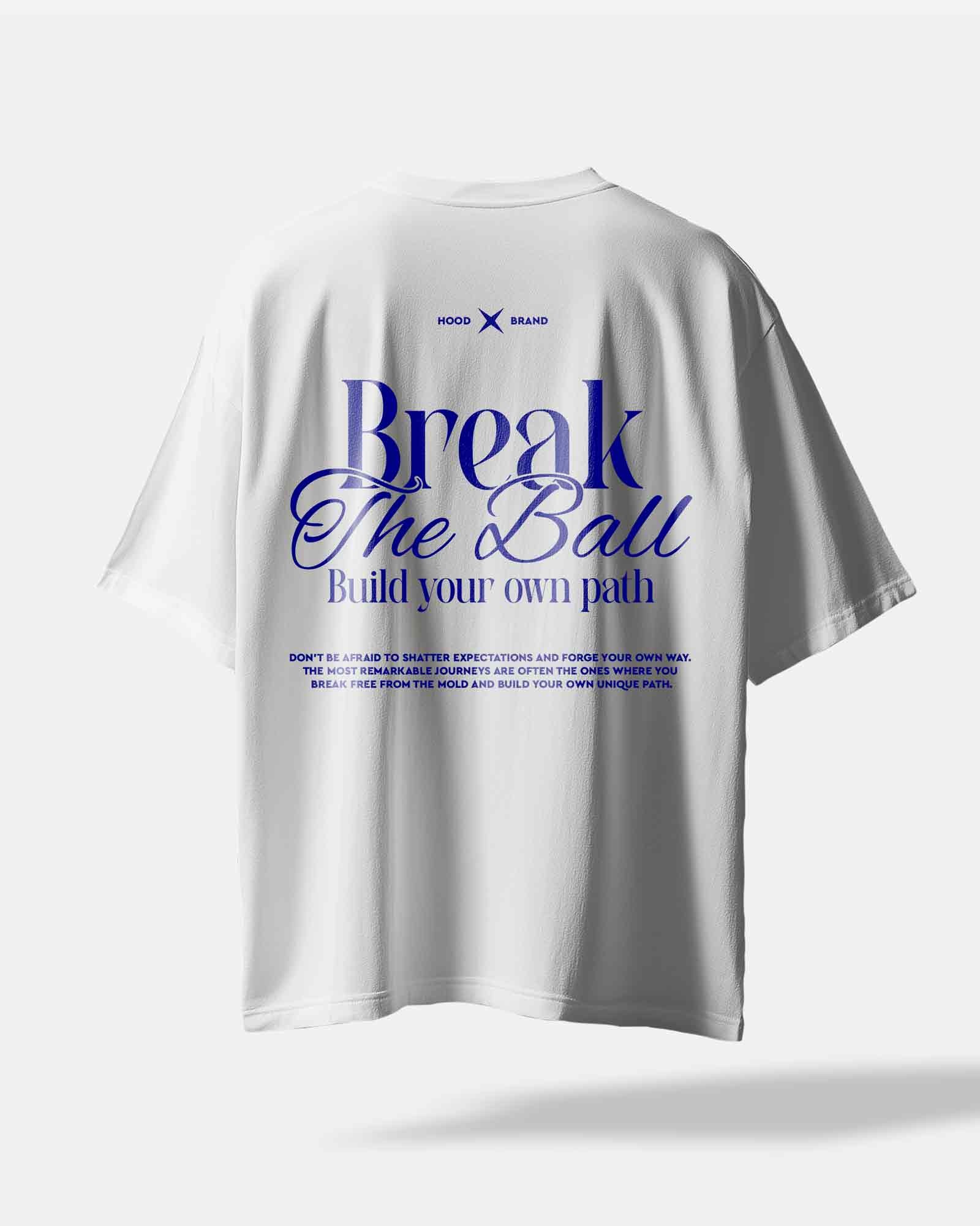 Camiseta hood Unisex Oversize modelo Break the Ball color Blanca