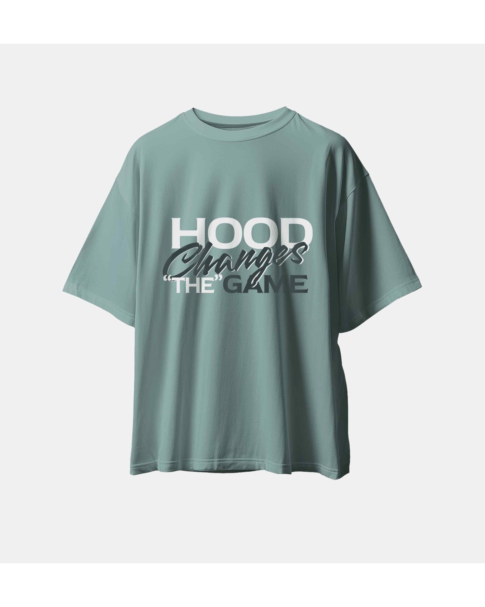 Camiseta hood Unisex Oversize modelo Change the game color Teal