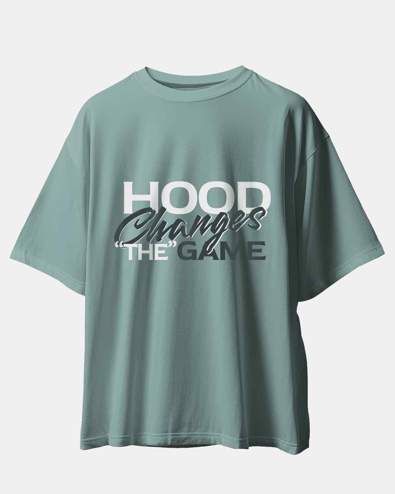 Camiseta hood Unisex Oversize modelo Change the game color Teal