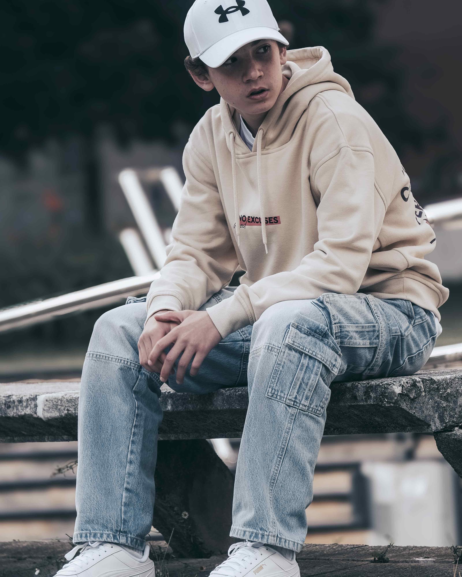 Sudadera hood Unisex NO EXCUSES color Buttercream (ECO)