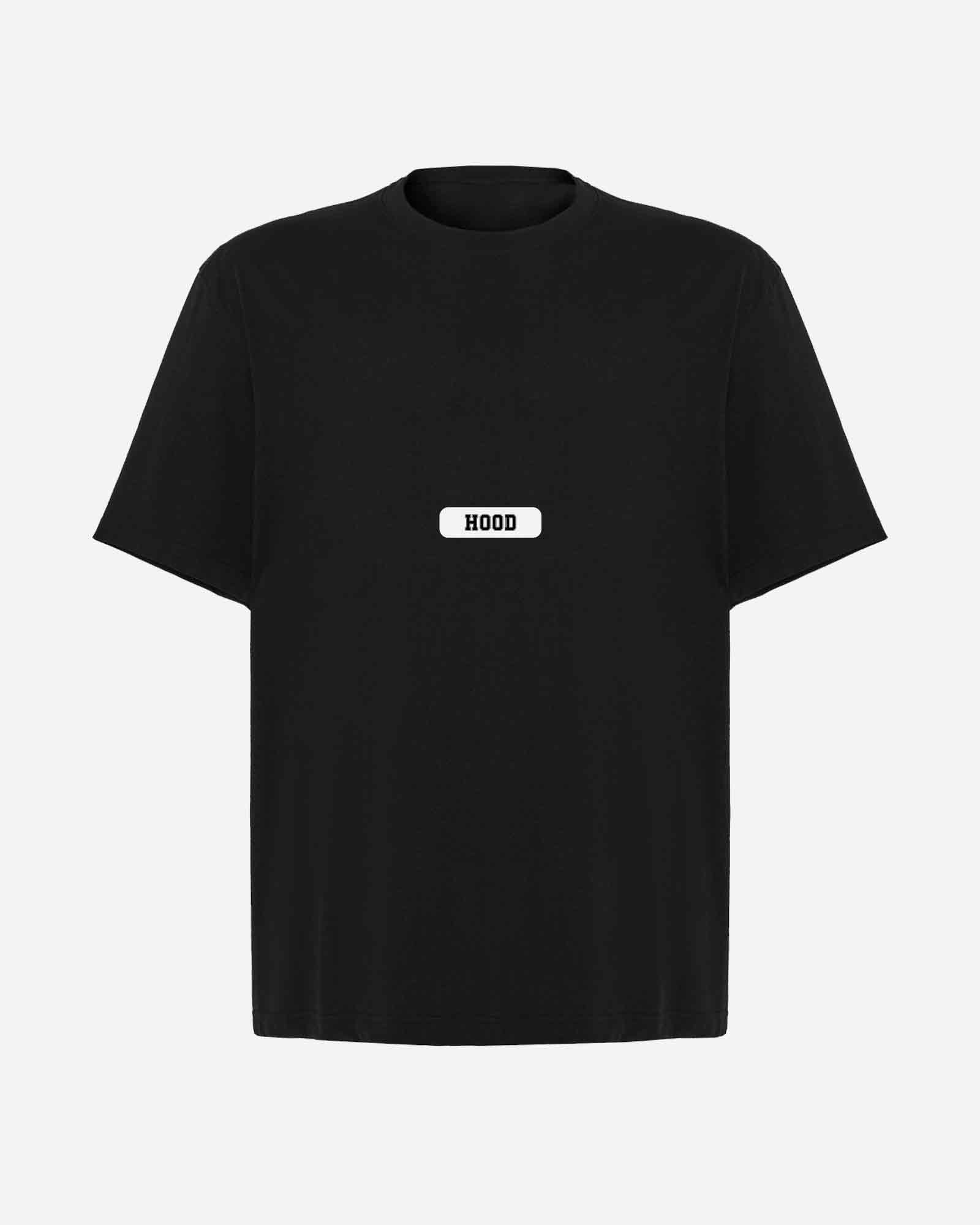 Camiseta hood Unisex Oversize modelo Basketball color negro