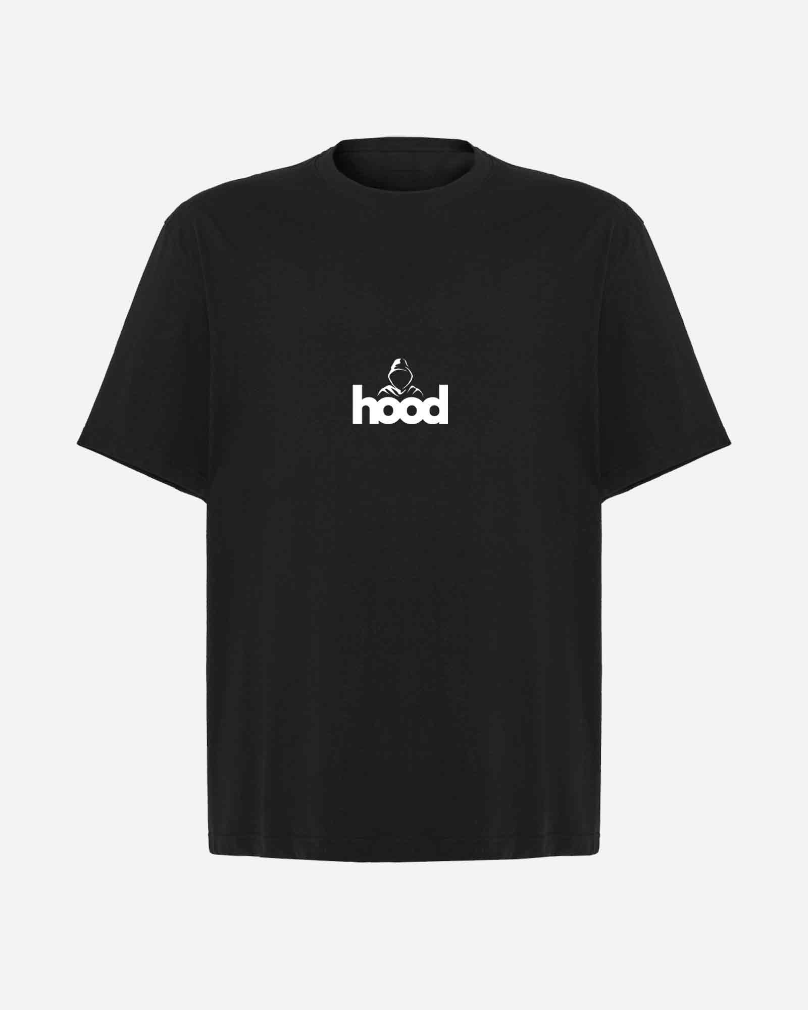 Camiseta hood Unisex Oversize modelo Minima color negro