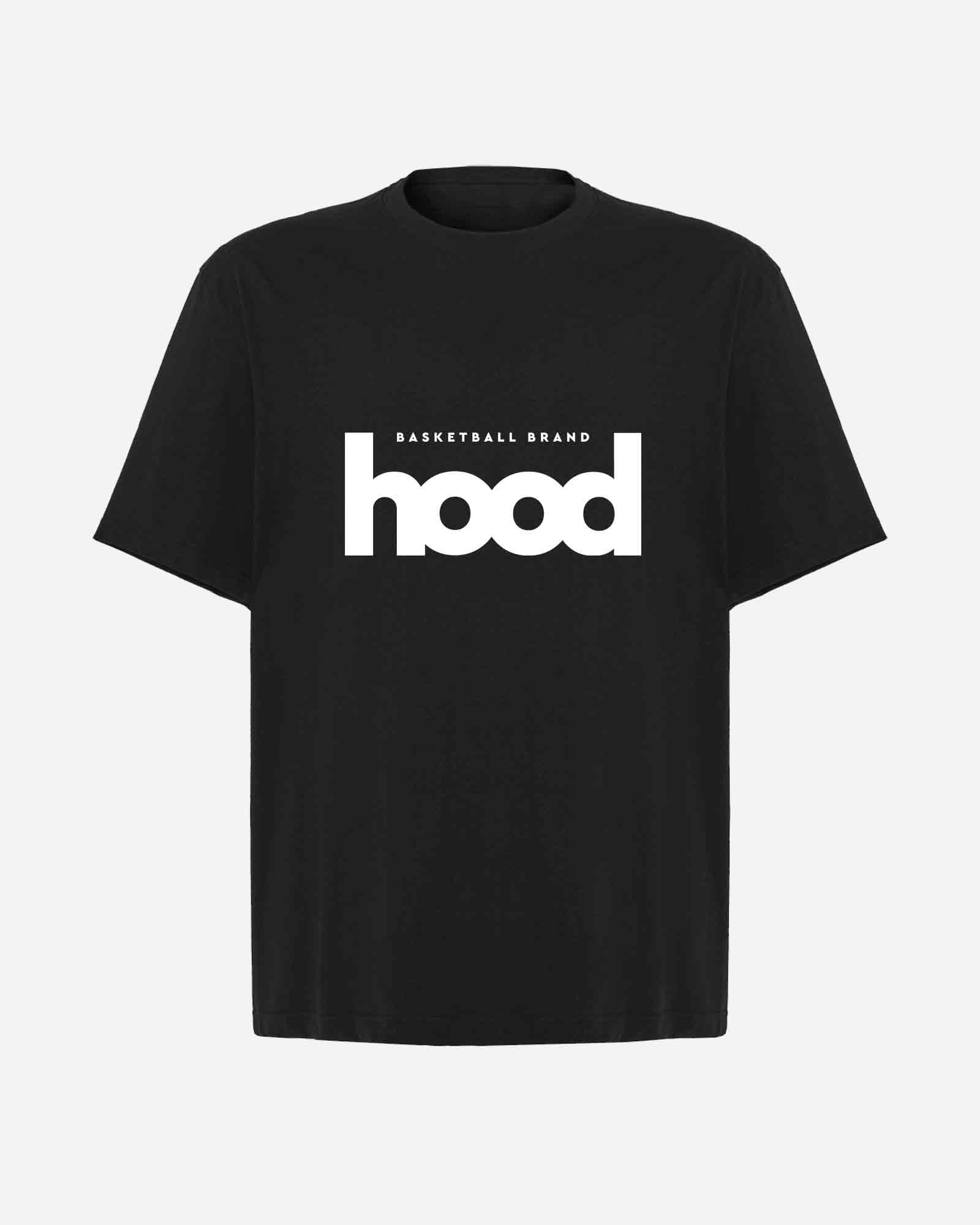 Camiseta hood Unisex Oversize modelo Logo color negro