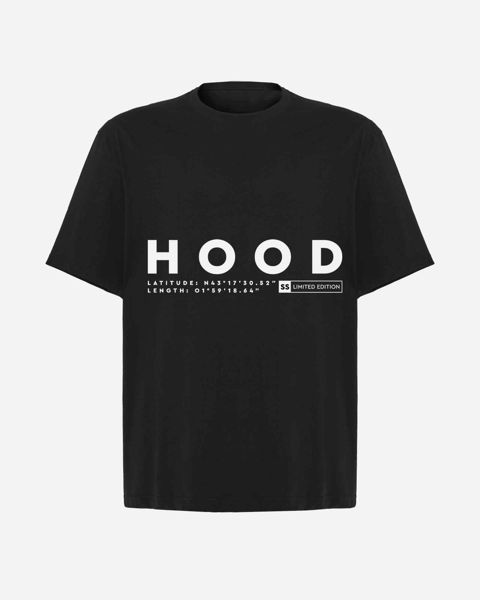 Camiseta hood Unisex Oversize modelo Limited Edition color negro