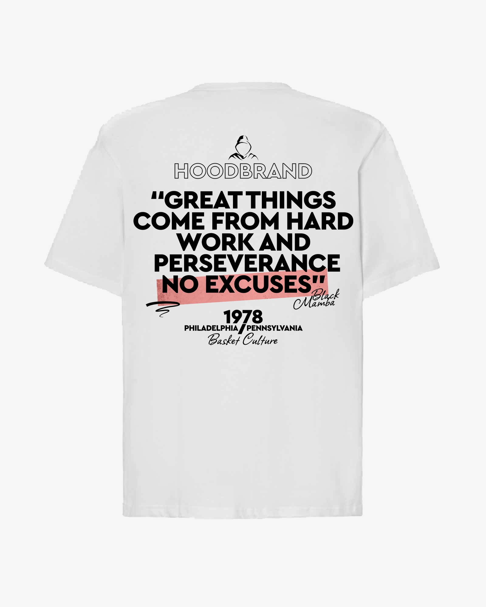 Camiseta hood Unisex Oversize modelo NO EXCUSES color blanca