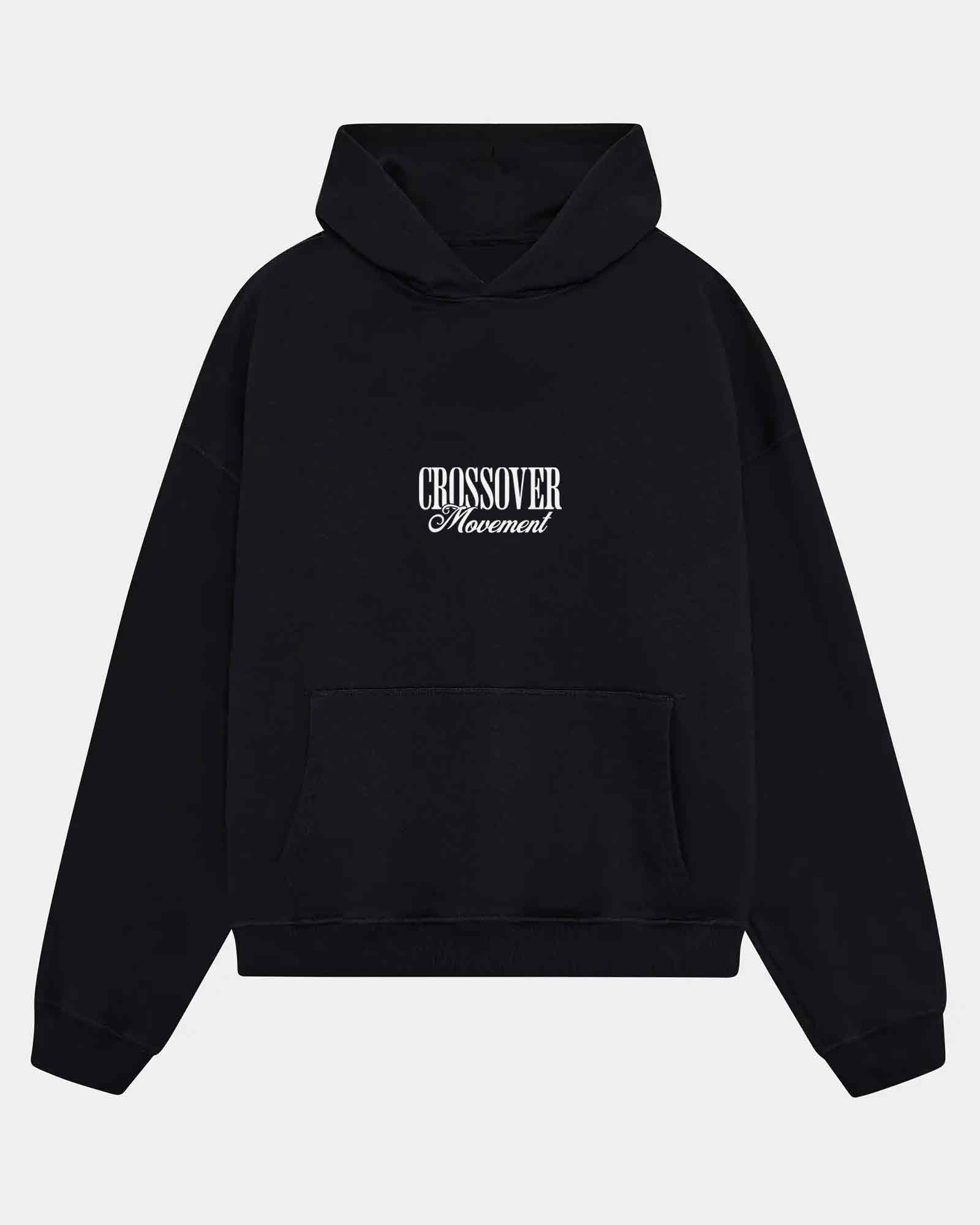 Sudadera Hood Oversize Crossover color negro