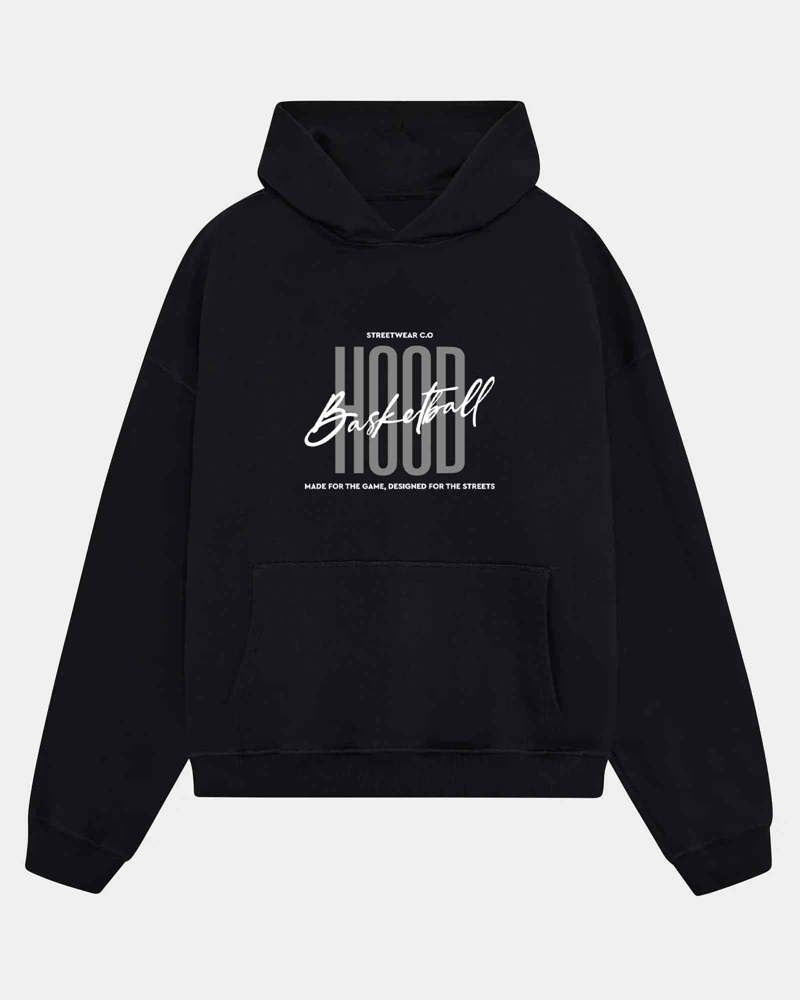 Sudadera Hood Oversize Streetwear color negro
