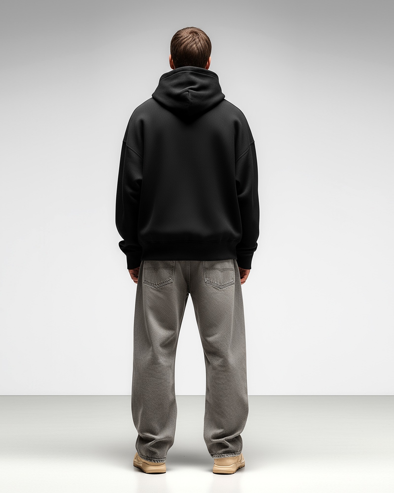 Sudadera Hood Oversize Streetwear color negro