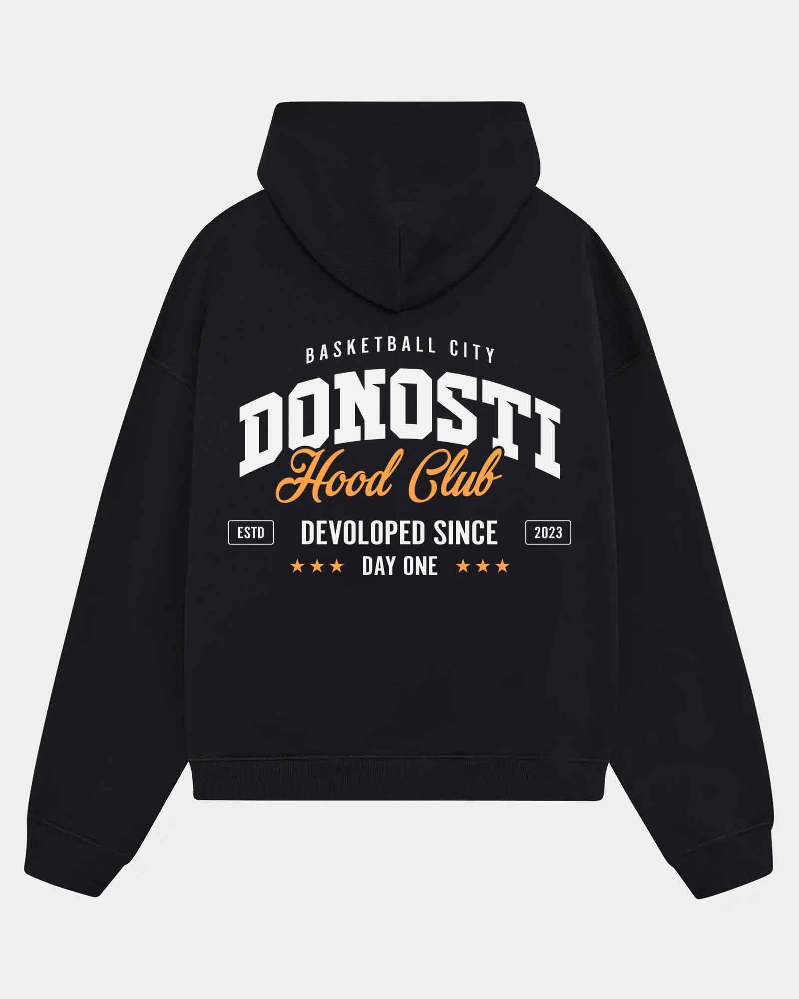 Sudadera Hood Club Oversize color negro