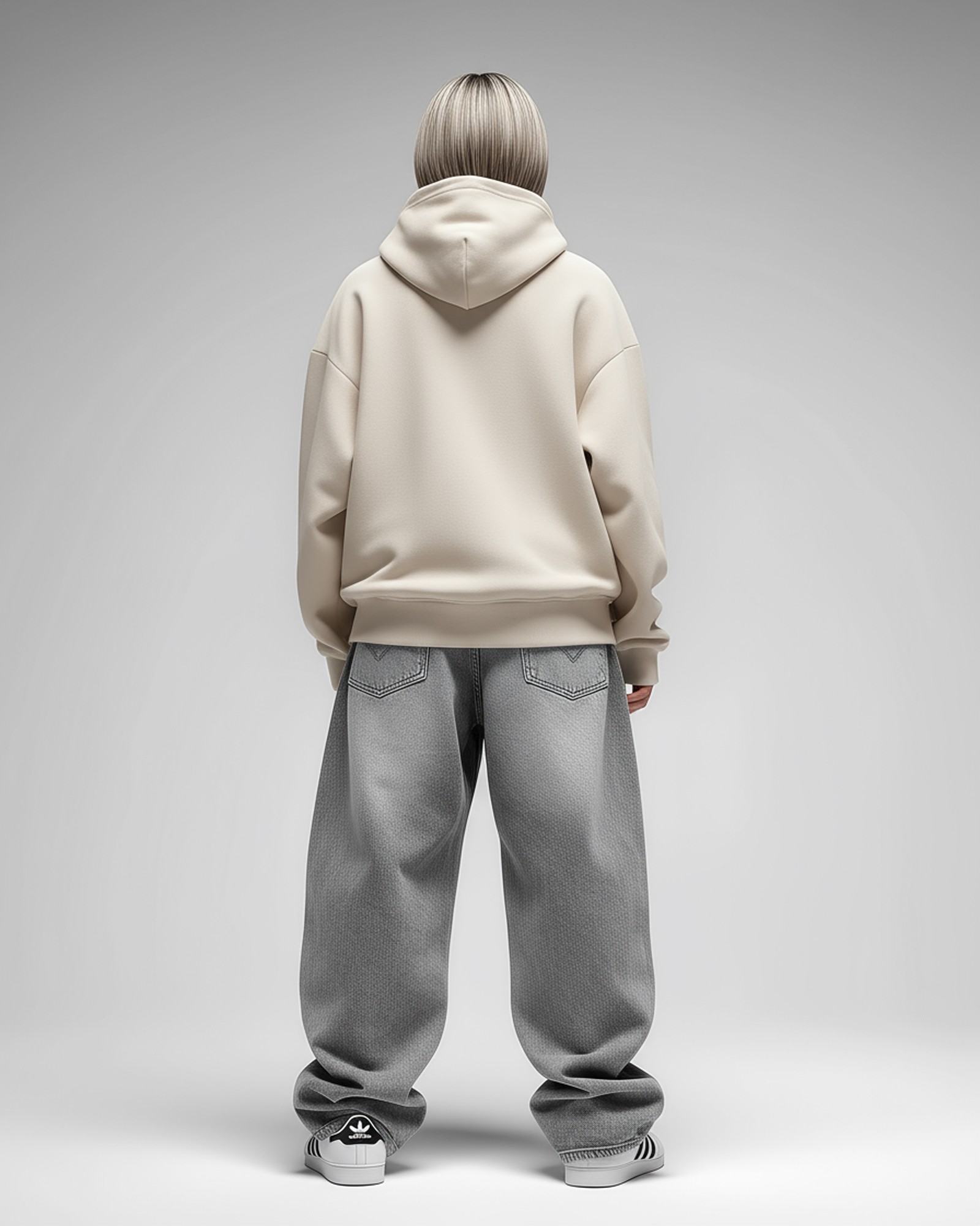 Sudadera Hood Oversize Keep Shining color Butter Cream