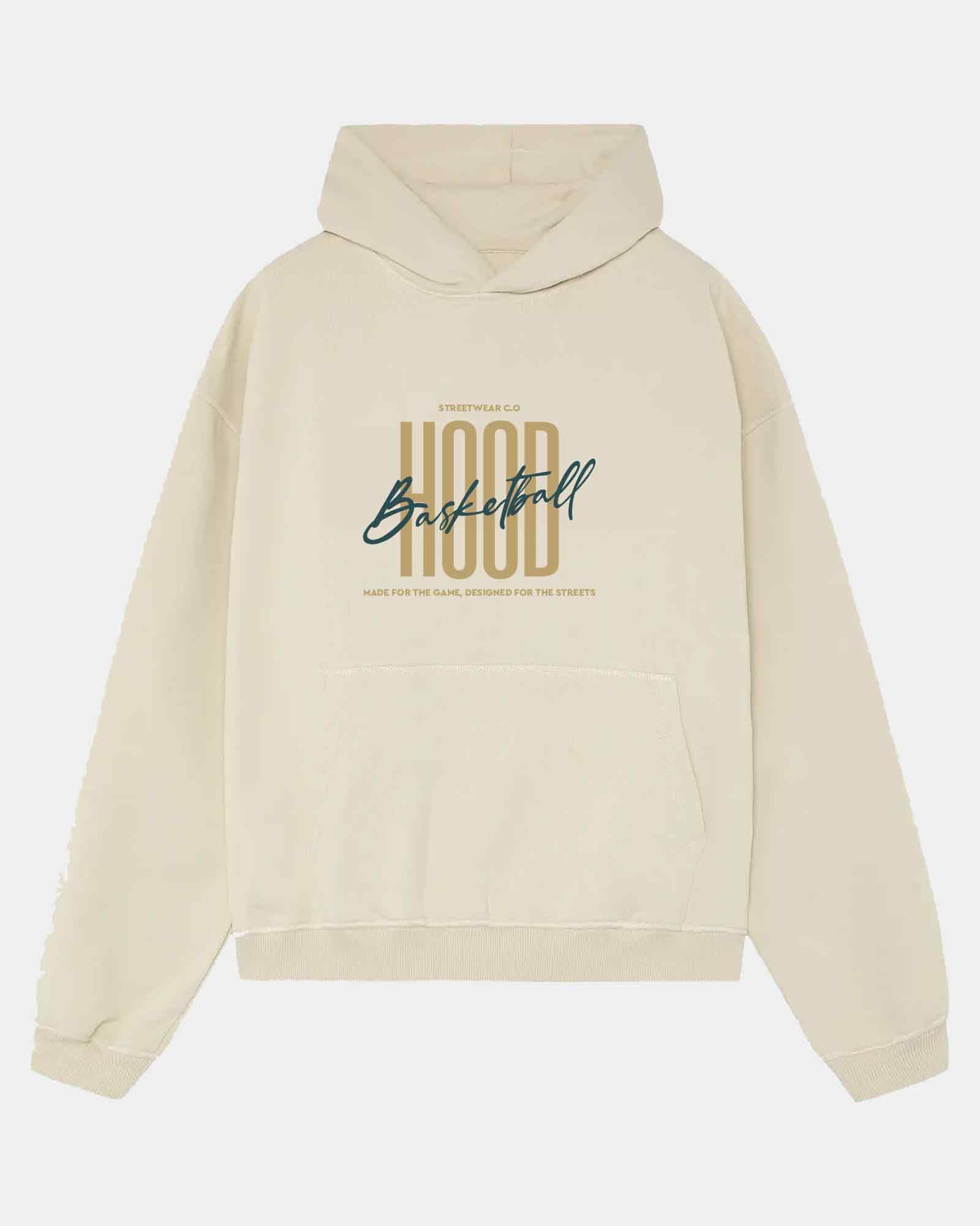 Sudadera Hood Oversize Streetwear color Butter Cream