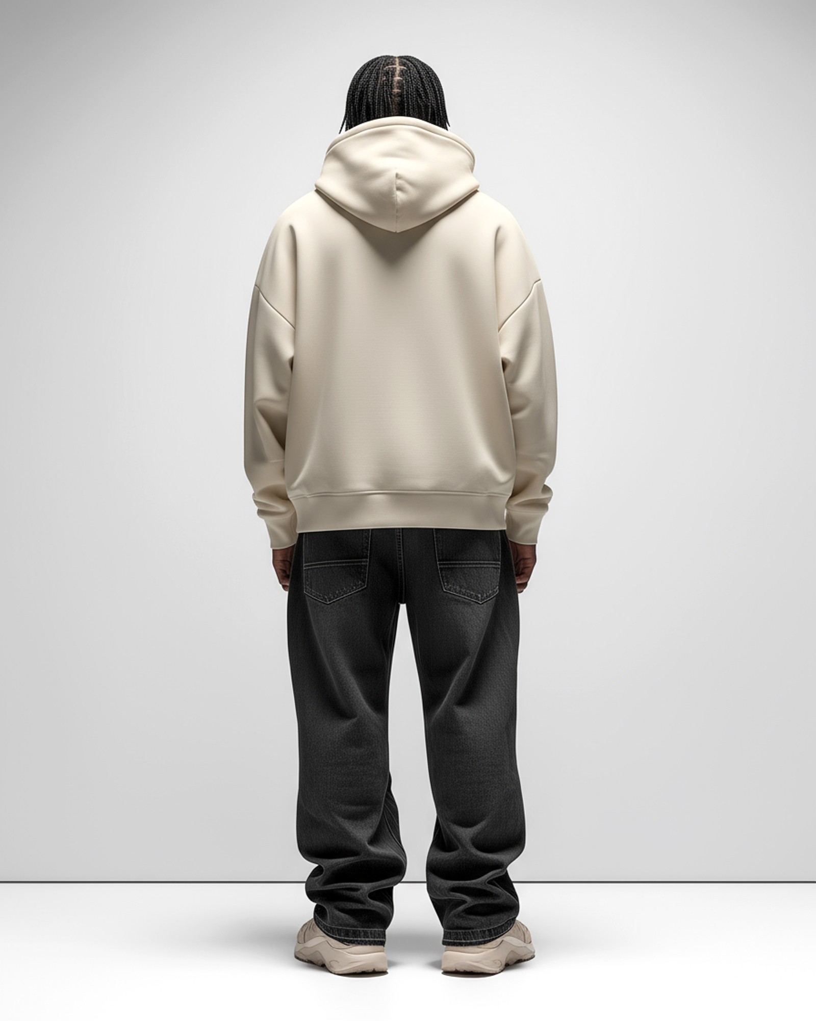 Sudadera Hood Oversize Crossover color Butter Cream