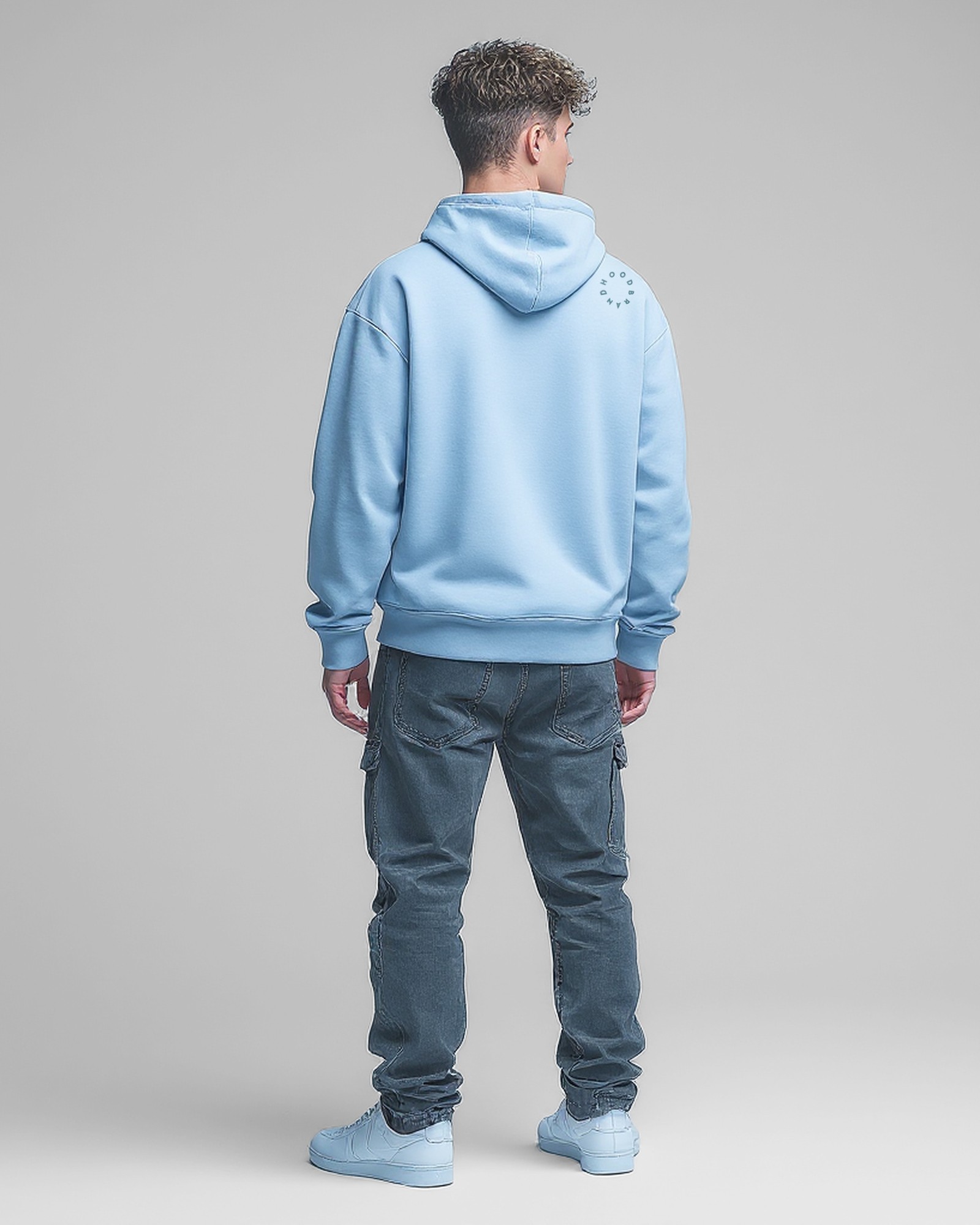 Sudadera hood Unisex Órbita color Sky Blue
