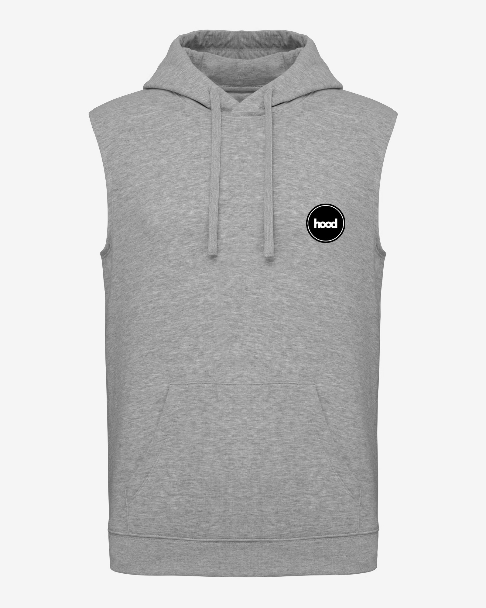 Sudadera sin mangas con capucha color gris
