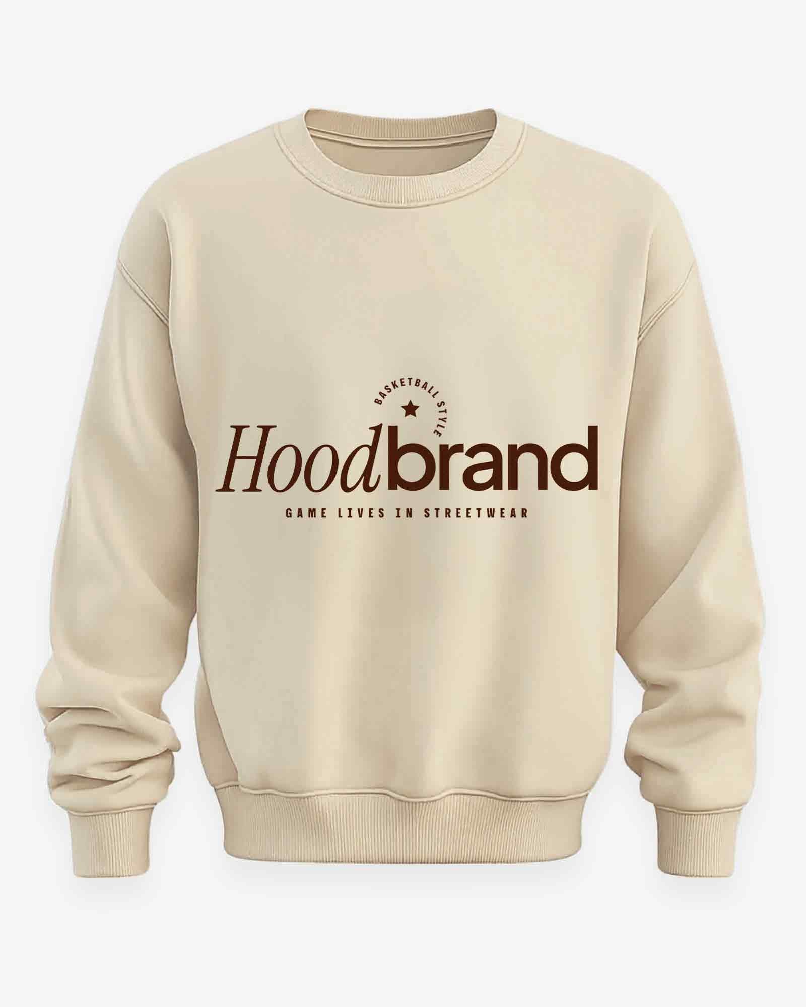 Sudadera sin capucha hood Unisex Streetwear color Butter Cream