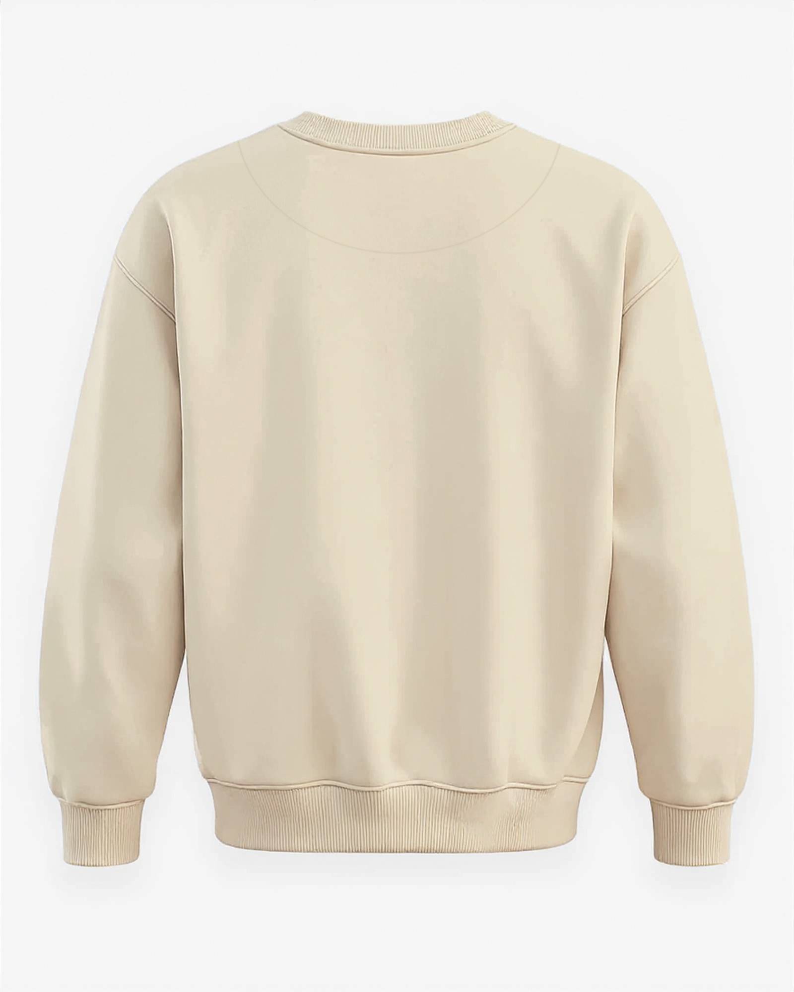 Sudadera sin capucha hood Unisex Streetwear color Butter Cream