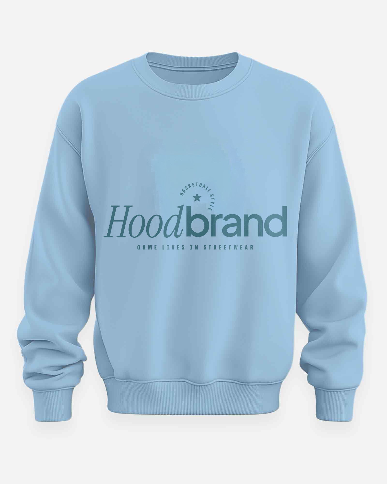 Sudadera sin capucha hood Unisex Streetwear color Sky Blue