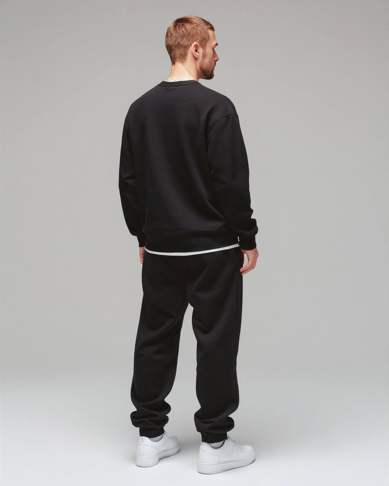 Sudadera sin capucha hood Unisex Streetwear color negro