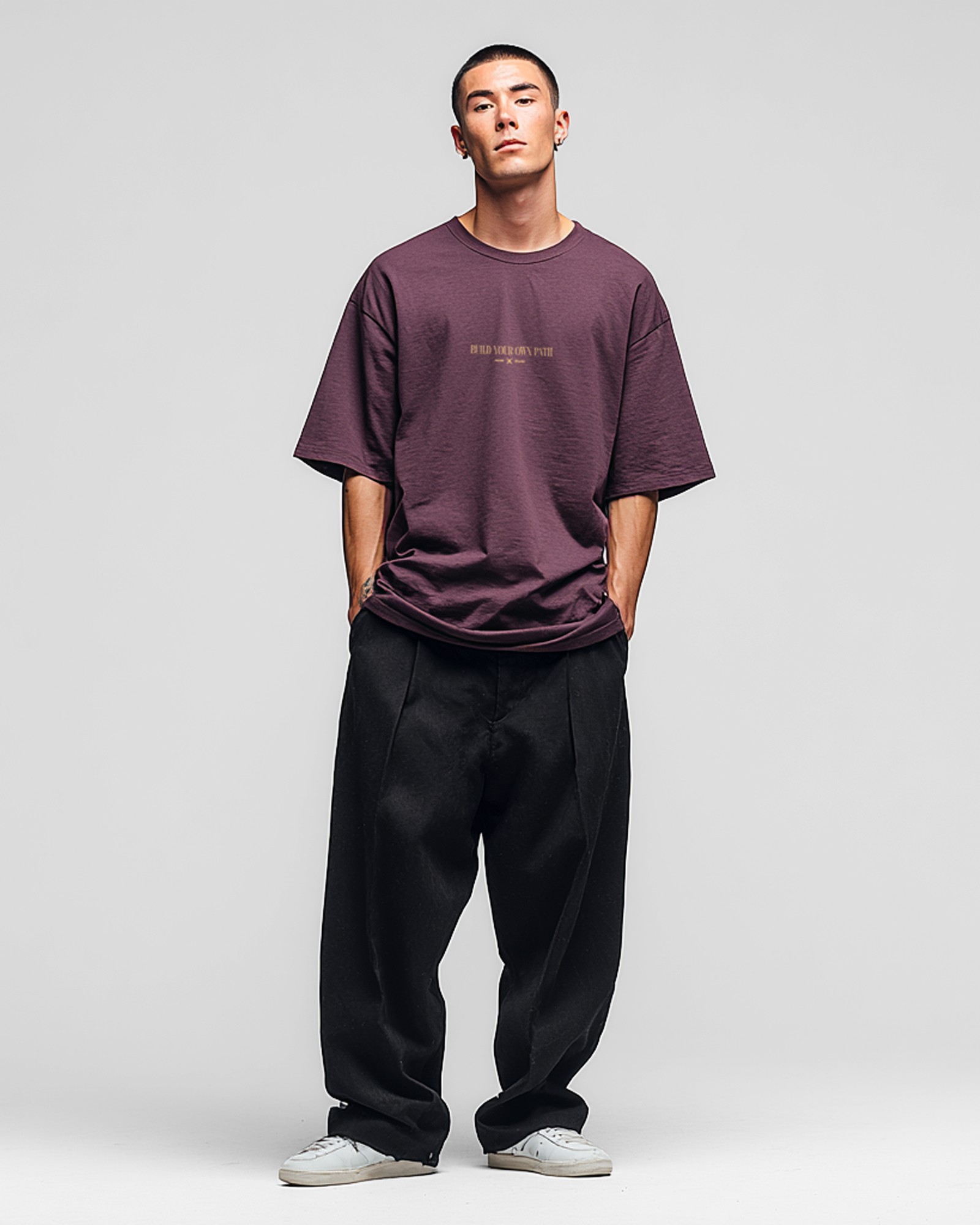 Camiseta hood Unisex Oversize modelo Break the Ball color Burdeos