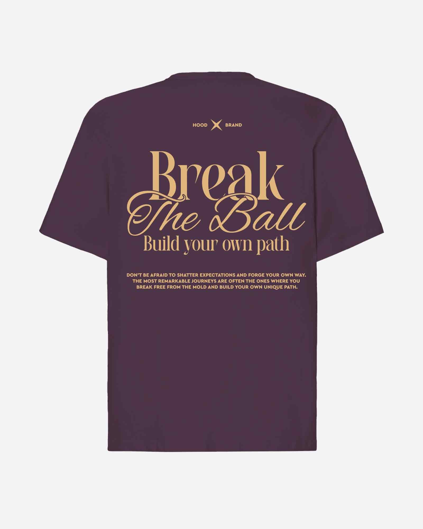 Camiseta hood Unisex Oversize modelo Break the Ball color Burdeos