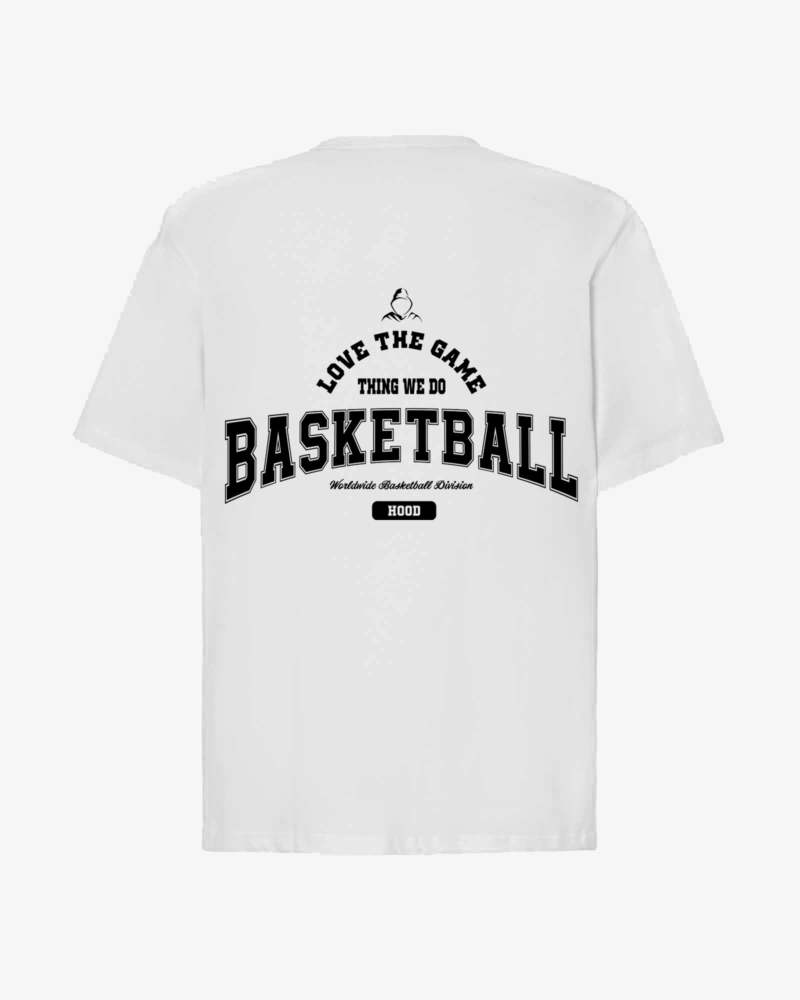 Camiseta hood Unisex Oversize modelo Basketball color blanco
