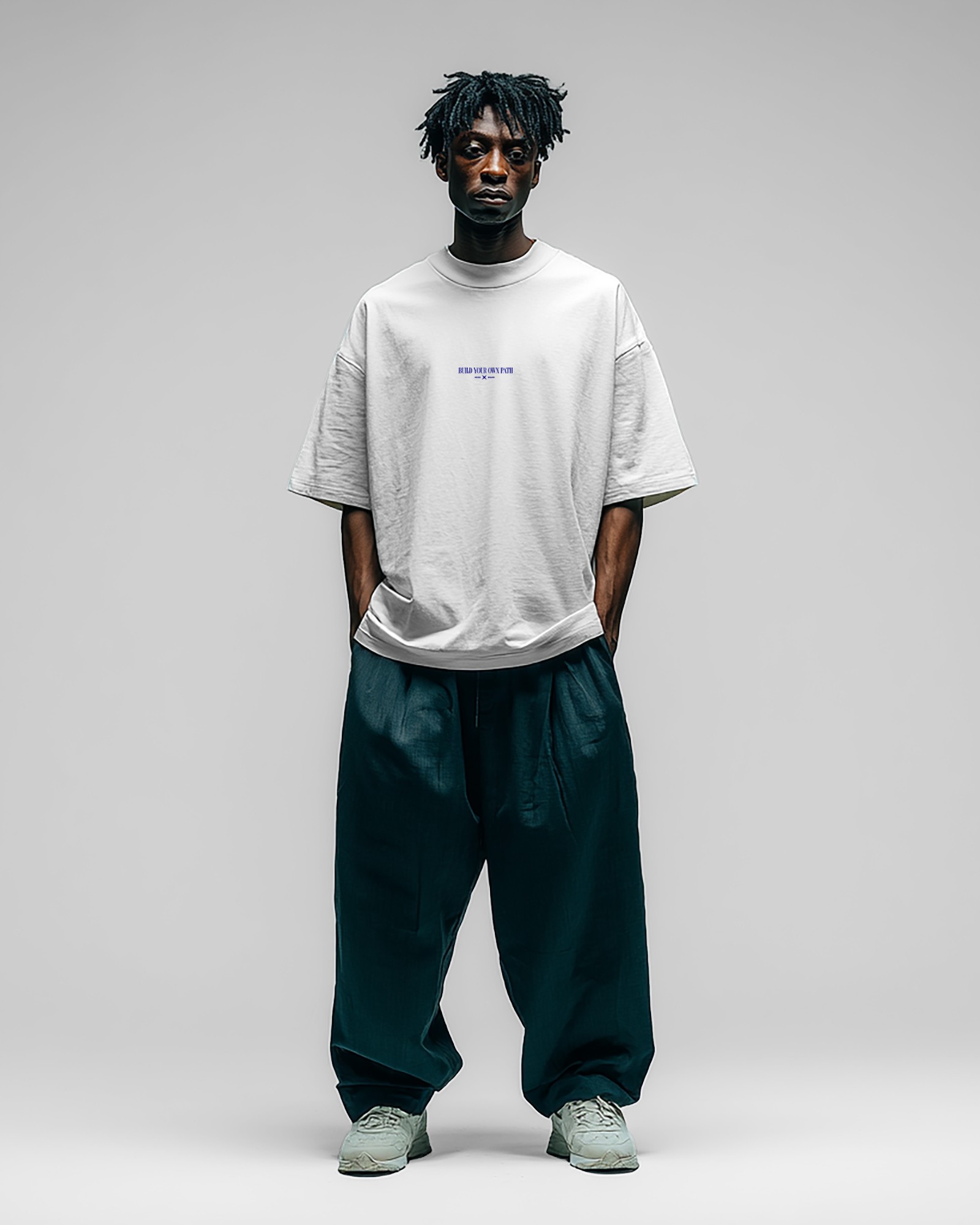 Camiseta hood Unisex Oversize modelo Break the Ball color Blanca