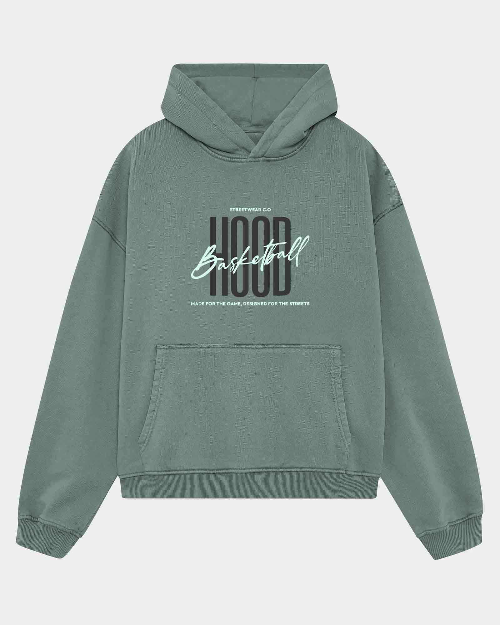 Sudadera Hood Oversize Streetwear color Teal