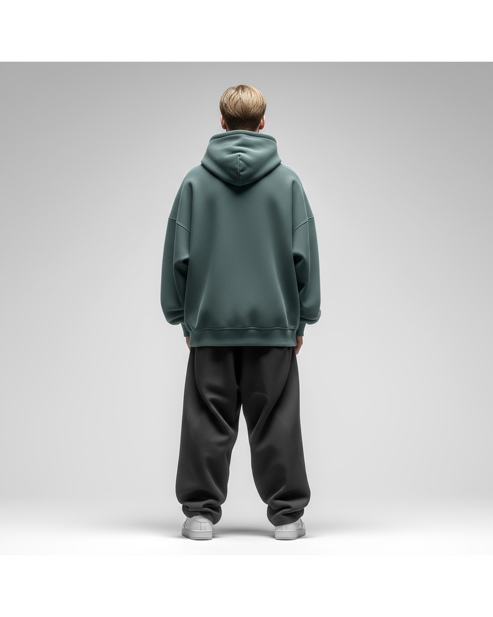 Sudadera Hood Oversize Streetwear color Teal