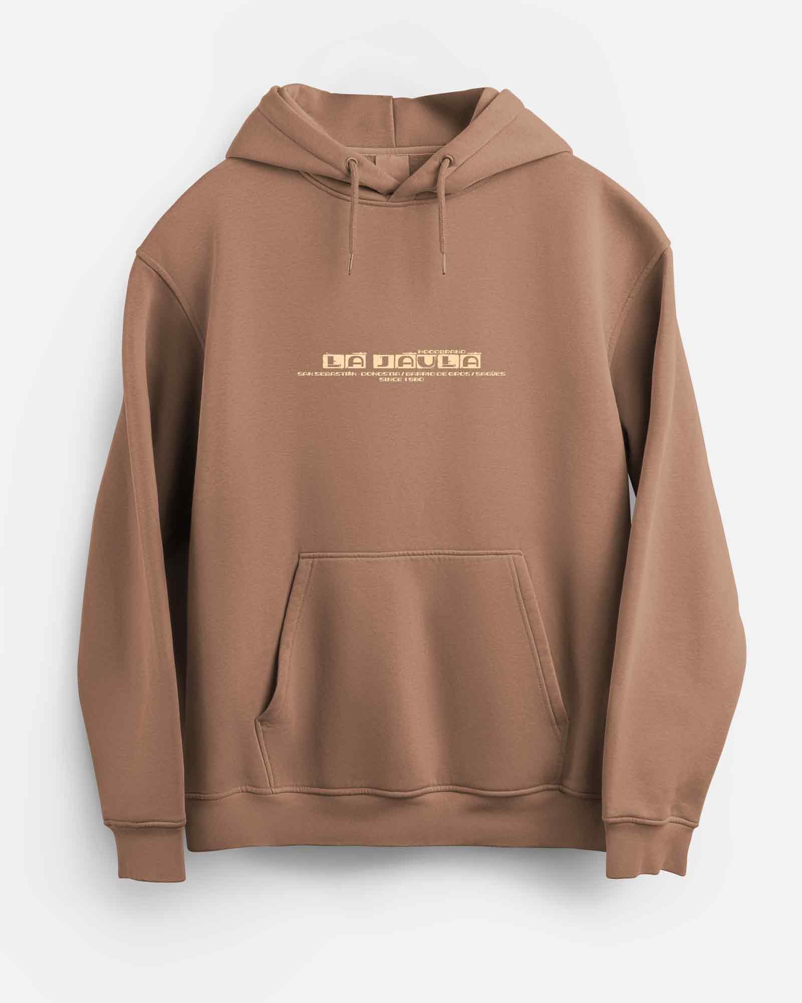 Sudadera hood Unisex La Jaula en color mocha
