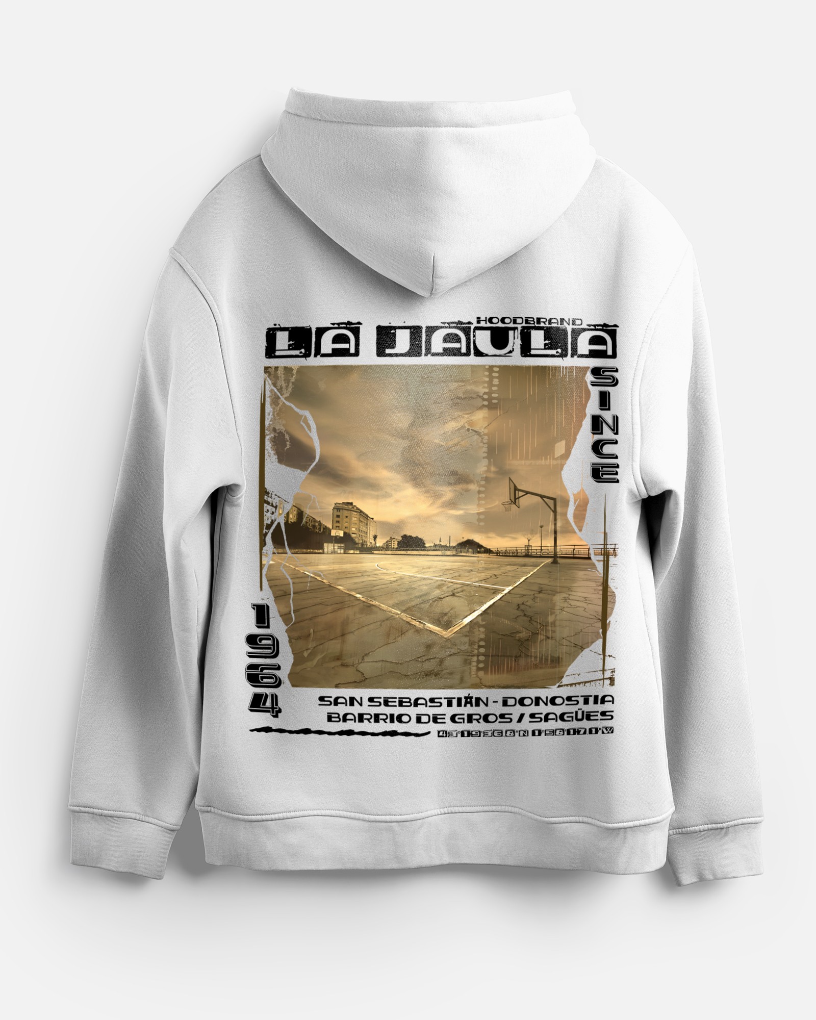 Sudadera hood Unisex La Jaula en color blanco