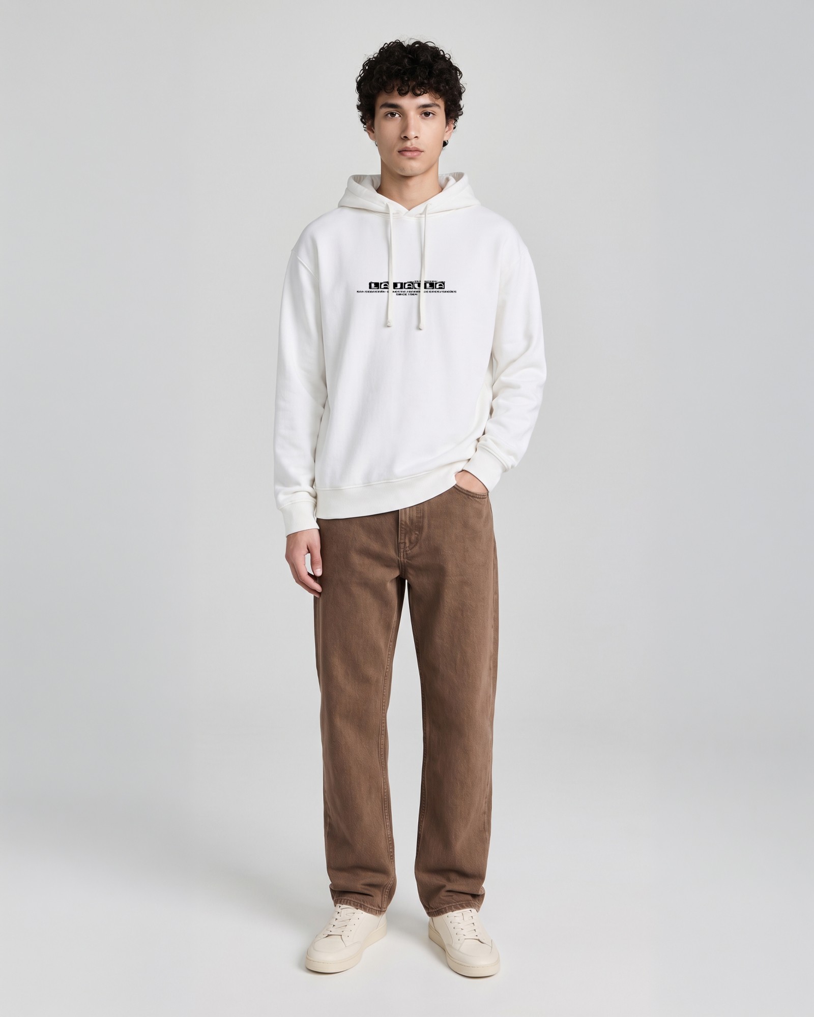 Sudadera hood Unisex La Jaula en color blanco