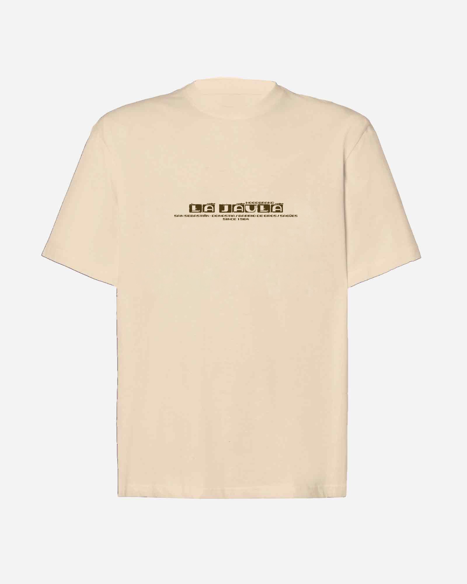 Camiseta hood Unisex Oversize modelo LA JAULA color butter cream