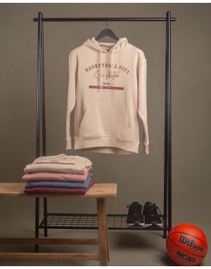 Sudadera hood Unisex San Sebastián en color Buttercream (ECO)